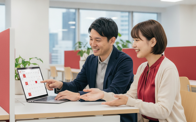 会議日程を調整する様子