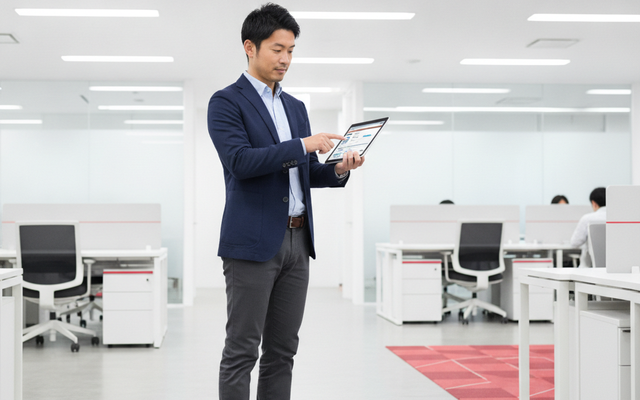 情シス担当がタブレットで確認