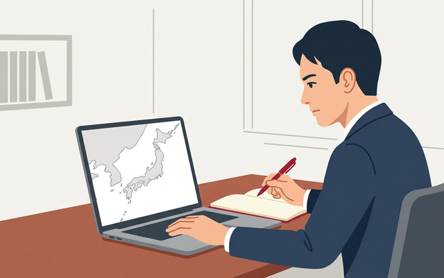 ピンが配置された地図