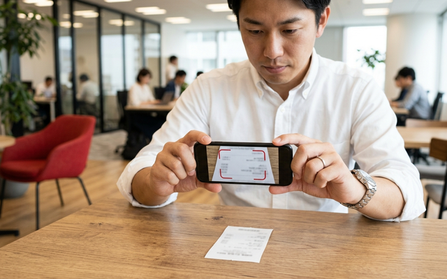 スマホで領収書を撮影して申請