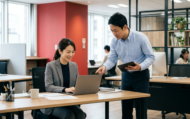 ノーコードツールの選定を相談する社員