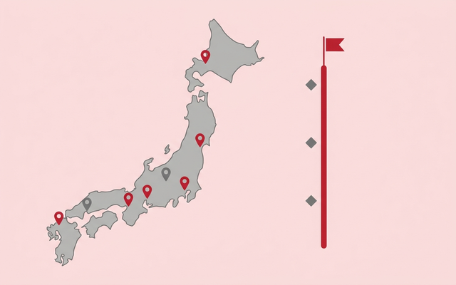 都道府県ごとに発効日が異なることをあらわした図