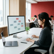Googleフォームで条件分岐を設定する日本人女性