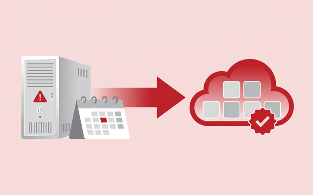 パッケージ版のサポート終了前にクラウド版へ移行するイメージ